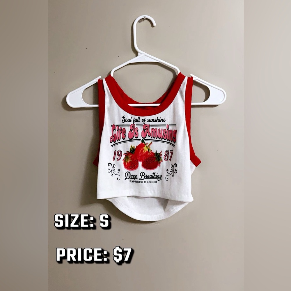 Life is Amazing Kids Tank Top - Red & White